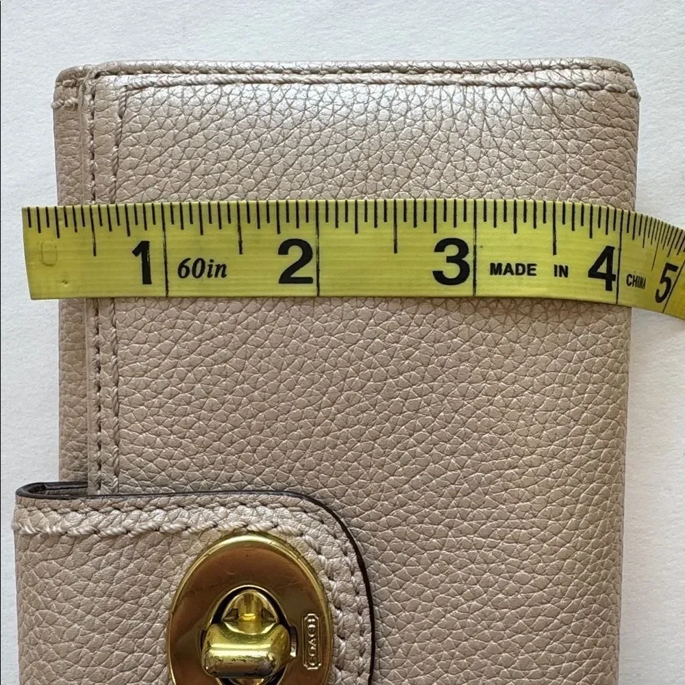 Coach Golden Taupe Pebble Leather Wallet Bifold